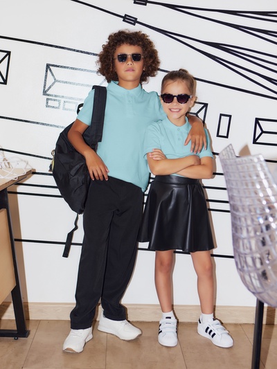 Футболка поло детская MINAKU: Basic line, голубая, рост 98 см