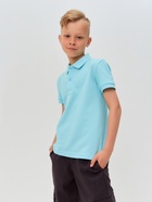 Футболка поло детская MINAKU: Basic line, голубая, рост 116 см - Фото 7