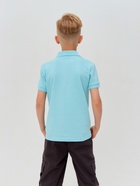 Футболка поло детская MINAKU: Basic line, голубая, рост 146 см - Фото 6