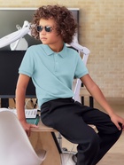 Футболка поло детская MINAKU: Basic line, голубая, рост 158 см - Фото 12