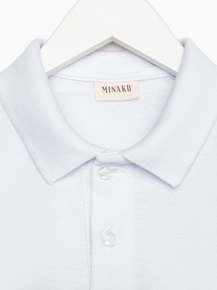 Футболка детская поло MINAKU: Basic line цвет белый, рост 122 - Фото 1