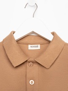 Футболка поло детская MINAKU: Basic line, бежевая, рост 104 см - Фото 13