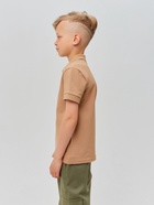 Футболка поло детская MINAKU: Basic line, бежевая, рост 110 см - Фото 2