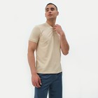 Футболка поло мужская MINAKU REGULAR FIT: бежевая, р-р 54 - Фото 6