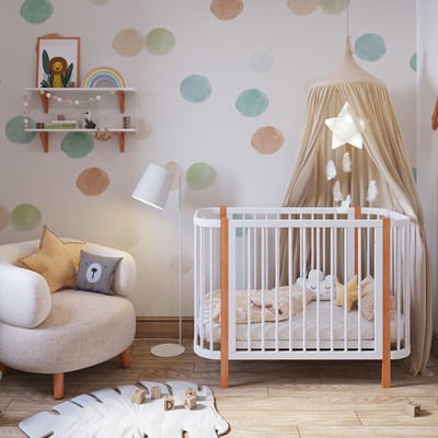 Кровать детская Polini kids Simple 350, белый-бук