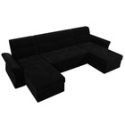 П-образный диван «Клайд», механизм дельфин, микровельвет, цвет чёрный - Фото 5