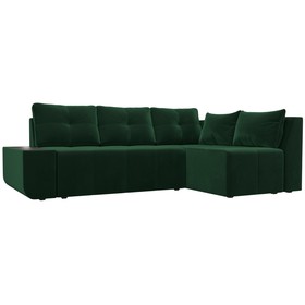 Угловой диван «Амадэус», правый угол, велюр, цвет зелёный
