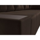 Угловой диван «Амадэус», правый угол, микровельвет, цвет коричневый - Фото 4
