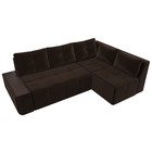 Угловой диван «Амадэус», правый угол, микровельвет, цвет коричневый - Фото 5