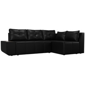 Угловой диван «Амадэус», правый угол, экокожа, цвет чёрный