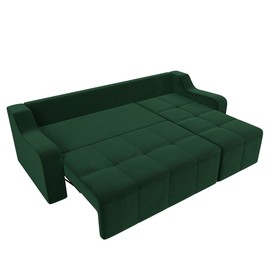 Угловой диван «Элида», правый угол, велюр, цвет зелёный