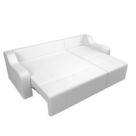 Угловой диван «Элида», правый угол, экокожа, цвет белый