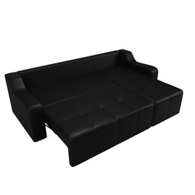 Угловой диван «Элида», правый угол, экокожа, цвет чёрный