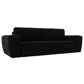 Прямой диван «Беккер», механизм еврокнижка, микровельвет, цвет чёрный