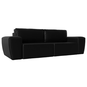 Прямой диван «Беккер», механизм еврокнижка, экокожа, цвет чёрный