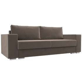 Прямой диван «Исланд», велюр, цвет коричневый