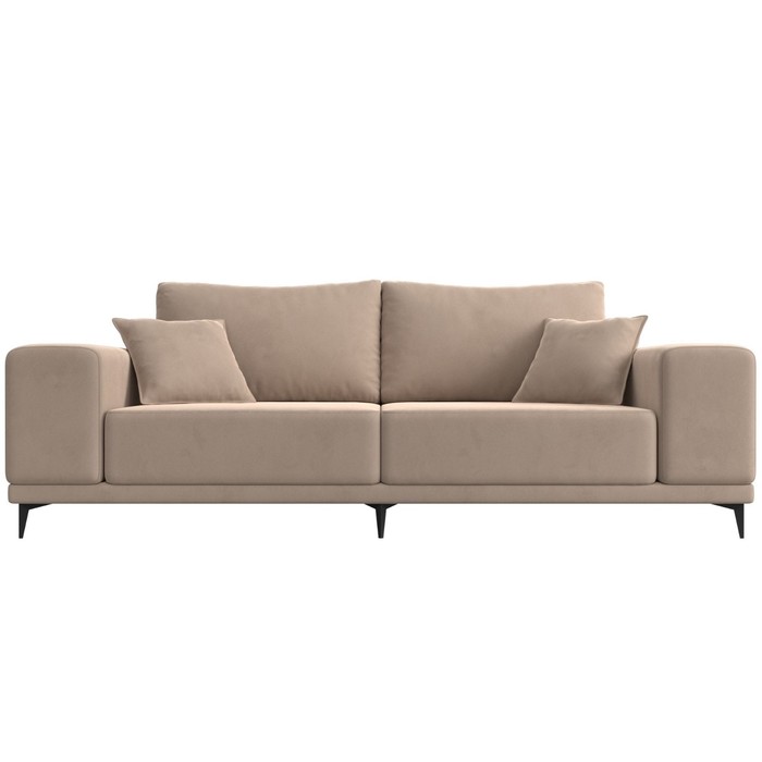 Прямой диван «Льюес», без механизма, велюр, цвет бежевый - фото 1885382896