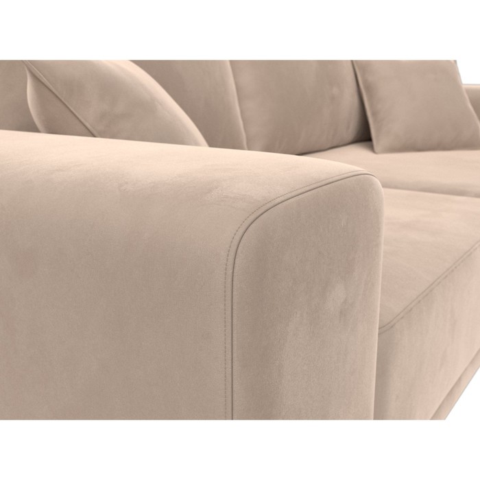 Прямой диван «Льюес», без механизма, велюр, цвет бежевый - фото 1885382897