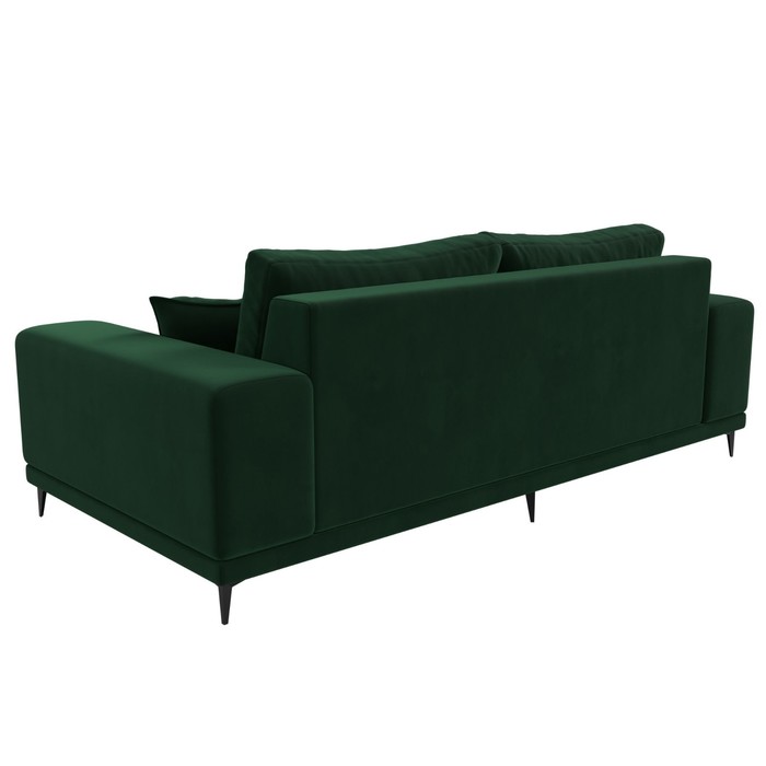 Прямой диван «Льюес», без механизма, велюр, цвет зелёный - фото 1883907340