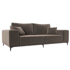 Прямой диван «Льюес», без механизма, велюр, цвет коричневый - Фото 1