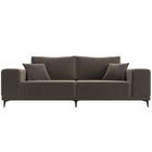 Прямой диван «Льюес», без механизма, велюр, цвет коричневый - Фото 2