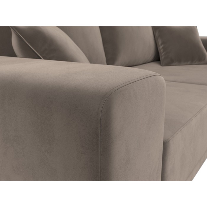 Прямой диван «Льюес», без механизма, велюр, цвет коричневый - фото 1885382911