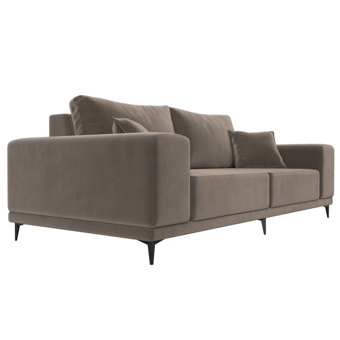 Прямой диван «Льюес», без механизма, велюр, цвет коричневый - фото 1885382912