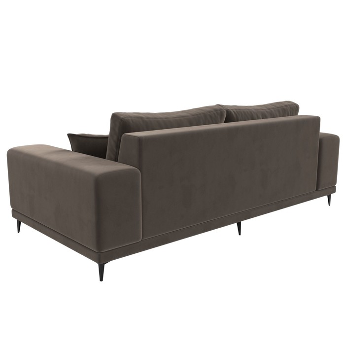 Прямой диван «Льюес», без механизма, велюр, цвет коричневый - фото 1885382913