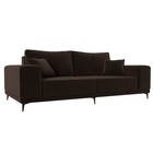 Прямой диван «Льюес», без механизма, микровельвет, цвет коричневый - фото 297581897