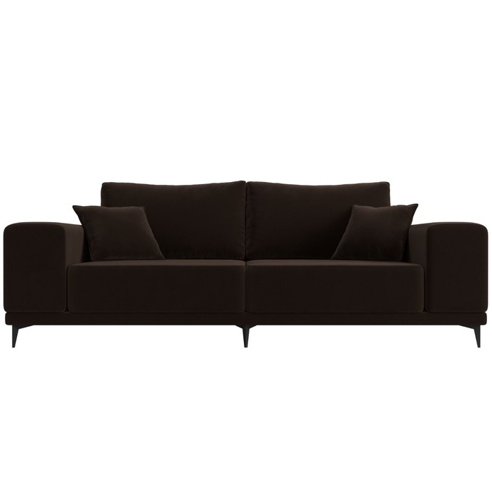 Прямой диван «Льюес», без механизма, микровельвет, цвет коричневый - фото 1885382924