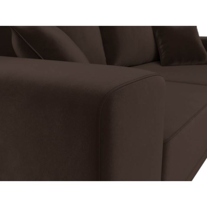 Прямой диван «Льюес», без механизма, микровельвет, цвет коричневый - фото 1885382925