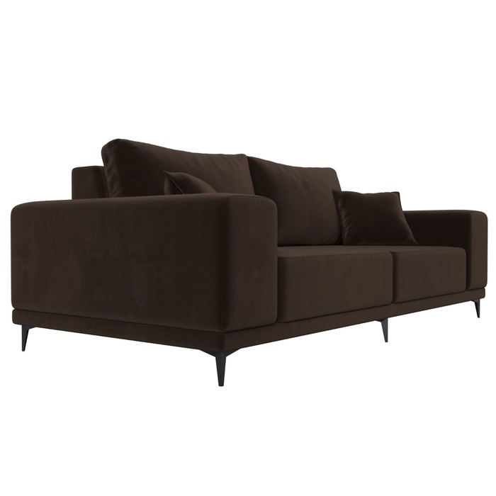 Прямой диван «Льюес», без механизма, микровельвет, цвет коричневый - фото 1885382926