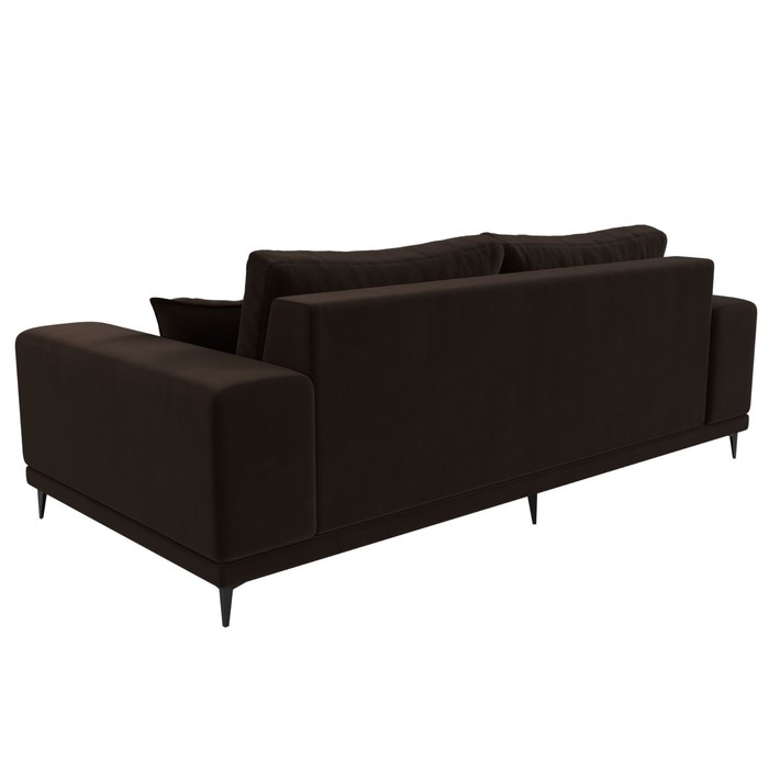 Прямой диван «Льюес», без механизма, микровельвет, цвет коричневый - фото 1885382927