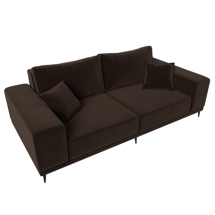 Прямой диван «Льюес», без механизма, микровельвет, цвет коричневый - фото 1885382928