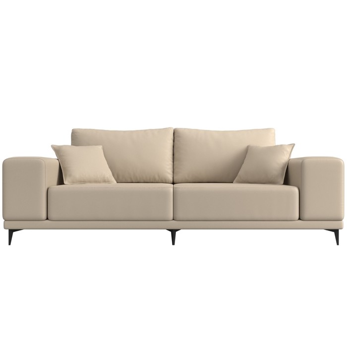 Прямой диван «Льюес», без механизма, экокожа, цвет бежевый - фото 1906002124
