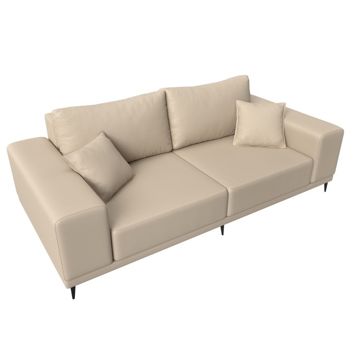 Прямой диван «Льюес», без механизма, экокожа, цвет бежевый - фото 1906002128