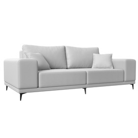 Прямой диван «Льюес», без механизма, экокожа, цвет белый