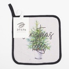 Прихватка Christmas trees 19?19 см, саржа, 100% хлопок, ватин 250 г/м? (комплект 2 шт) - фото 59779082