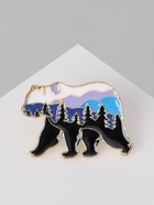 Значок «Медведь» лес, цветной в золоте 7530865