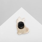 Значок «Кошка» с ромашками, цвет чёрный в золоте - Фото 3