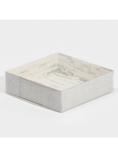 Кондитерская упаковка, коробка для макарун с пластиковой крышкой, Just for you, 12×12×3.5 см