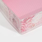 Кондитерская упаковка, коробка для макарун с PVC крышкой, Live Love Laugh, 17 х 12 х 3.5 см - Фото 5