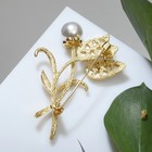 Брошь «Букет» изящный, цвет белый в золоте - Фото 2