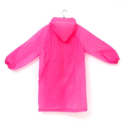 Дождевик детский со светоотражающими элементами, розовый, 120-160 см