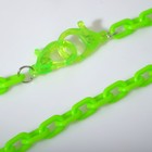 Колье «Цепь» карабин, цвет кислотно-зелёный, L=35 см - Фото 2