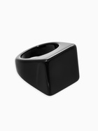 Кольцо пластиковое «Квадрат», широкое, чёрное, 17 размер - Фото 2