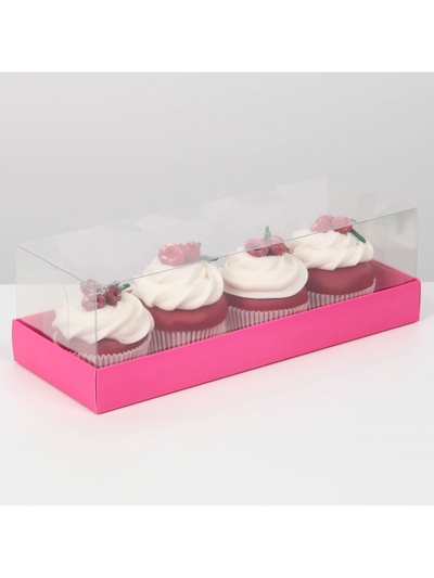 Коробка кондитерская, упаковка, «Фуксия», 26 х 8 х 9.5 см