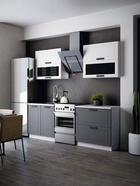 Кухонный гарнитур прямой «Монако», 1600 мм, МДФ, цвет софт белый/софт графит - Фото 1