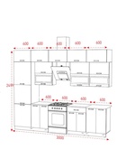 Кухня трёхуровневая в потолок «Техно», 3000 мм, цвет мрамор белый/бетон графит - Фото 3