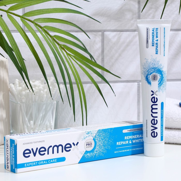 Зубная паста Evermex Remineral Repair & White, 75 мл - Фото 1